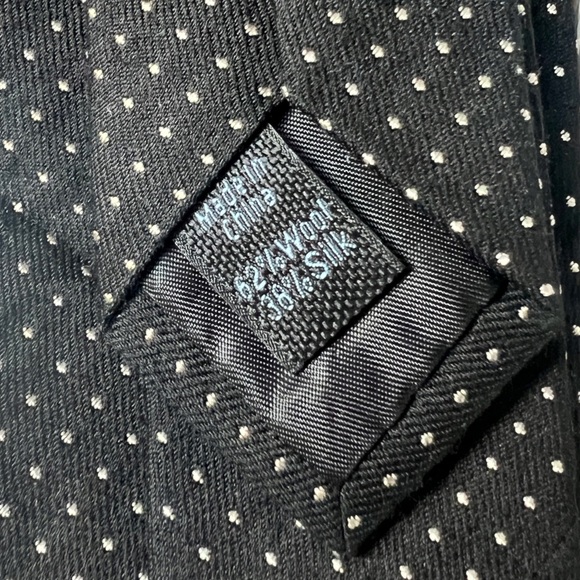 Marc Anthony black with white polka dots men’s tie - Picture 5 of 6